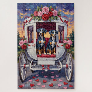 Blue Heeler Dog Valentine's Day Jigsaw Puzzle