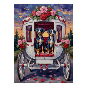 Blue Heeler Dog Valentine's Day Poster