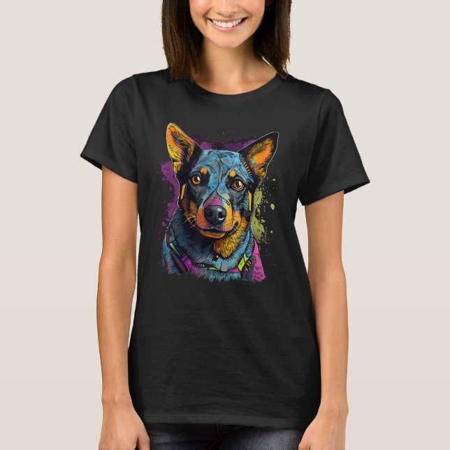 Blue Heeler Geometry Australian Cattle Dog Mandala T-Shirt (Front)
