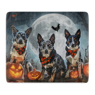 Blue Heeler Halloween Spooky Cutting Board