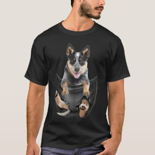 Blue Heeler In Pocket Puppy T   T-Shirt
