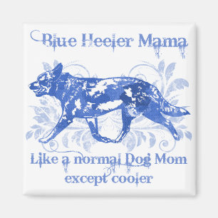 Blue Heeler Mama Watercolor Blue Magnet