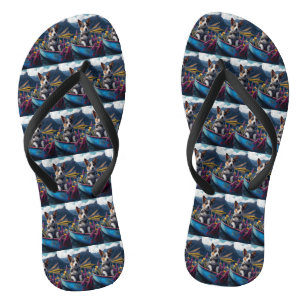 Blue Heeler on a Paddle: A Scenic Adventure Thongs