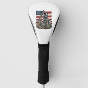 Blue Heeler Patriotic Memorial Vintage Engraving S Golf Head Cover
