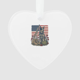 Blue Heeler Patriotic Memorial Vintage Engraving S Ornament