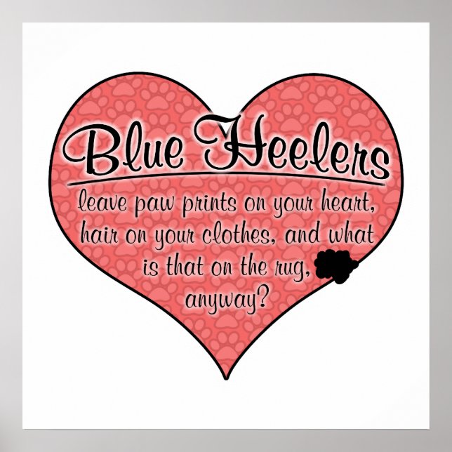 Blue Heeler Paw Prints Dog Humor (Front)