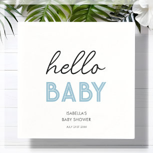 Blue   Hello Baby    Baby Shower  Napkin