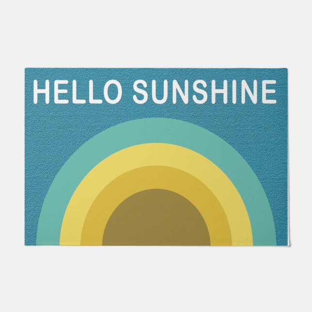 Blue Hello Sunshine Doormat, Housewarming  Doormat (Front)