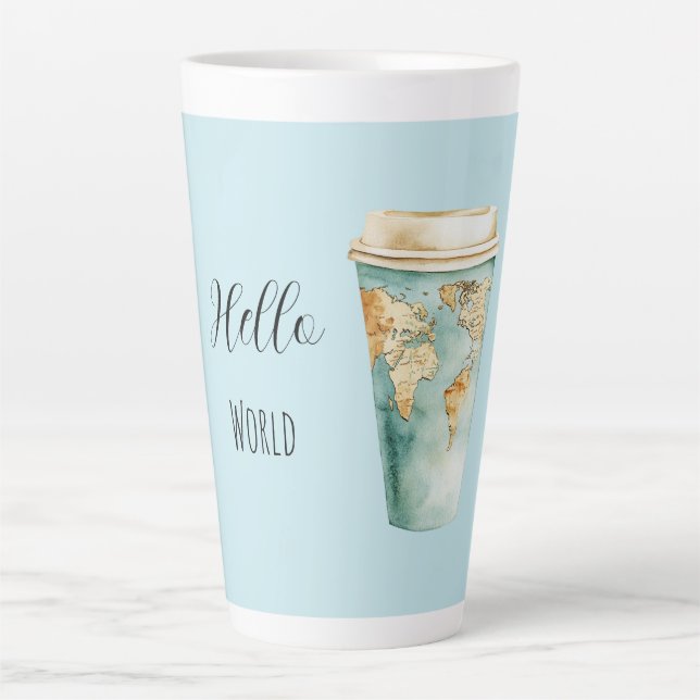 Blue Hello World Coffee Cup (Front)