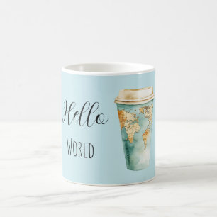 Blue Hello World Coffee Cup