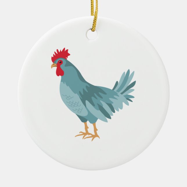 Blue Hen Ceramic Ornament (Front)