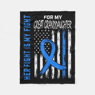 Blue Her Fight Diabetes Awareness Shirt Great Gran Fleece Blanket