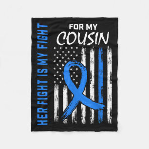 Blue Her Fight Is My Fight Diabetes Awareness Shir Fleece Blanket
