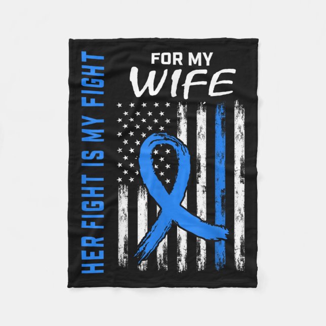 Blue Her Fight Is My Fight Diabetes Awareness Shir Fleece Blanket (Front)