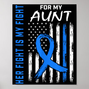 Blue Her Fight Is My Fight Diabetes Awareness Shir Poster