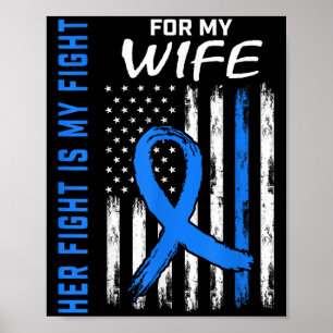 Blue Her Fight Is My Fight Diabetes Awareness Shir Poster