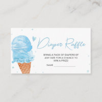 Blue Here's the Scoop Baby Shower Diaper Raffle