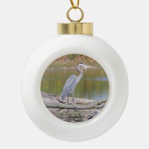 Blue Heron ball or snowflake ornament