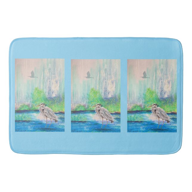 Blue Heron Bath Mat (Front)