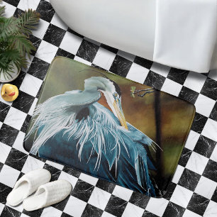 Blue Heron Bird Bath Mat