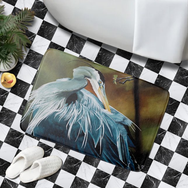 Blue Heron Bird Bath Mat (Creator Uploaded)