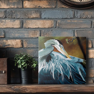Blue Heron Bird Tile