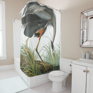 Blue Heron Birds Audubon Wildlife Shower Curtain
