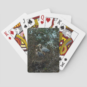 Blue Heron Birds in a Nest Photo Playing Cards