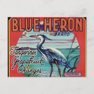 blue heron brand postcard