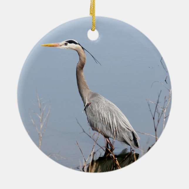 Blue Heron Ceramic Tree Decoration (Back)