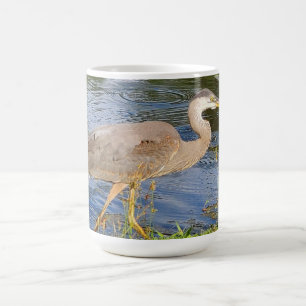Blue heron coffee mug