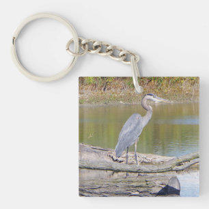 Blue Heron double sided acrylic key chain