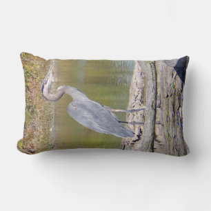 Blue Heron double sided lumbar pillow