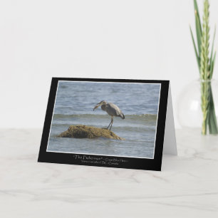 BLUE HERON EATING A FISH ~ Greeting Card