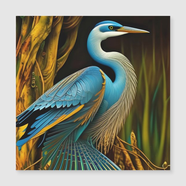 Blue Heron in Reeds  (Front)