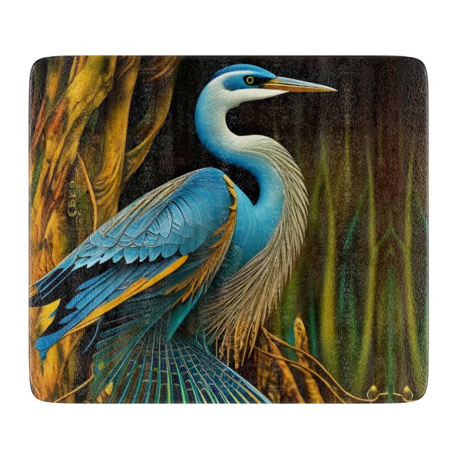 Blue Heron in Reeds  Cutting Board (Front)