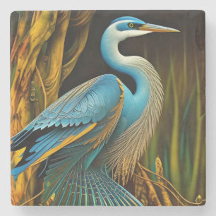 Blue Heron in Reeds Stone Coaster