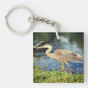 Blue heron key ring