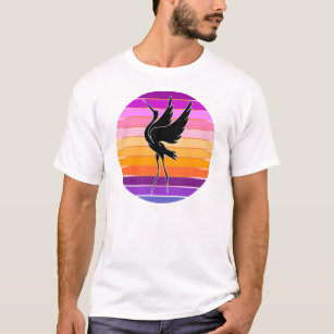 Blue Heron Majestic  Silhouette on Lake at Sunset T-Shirt