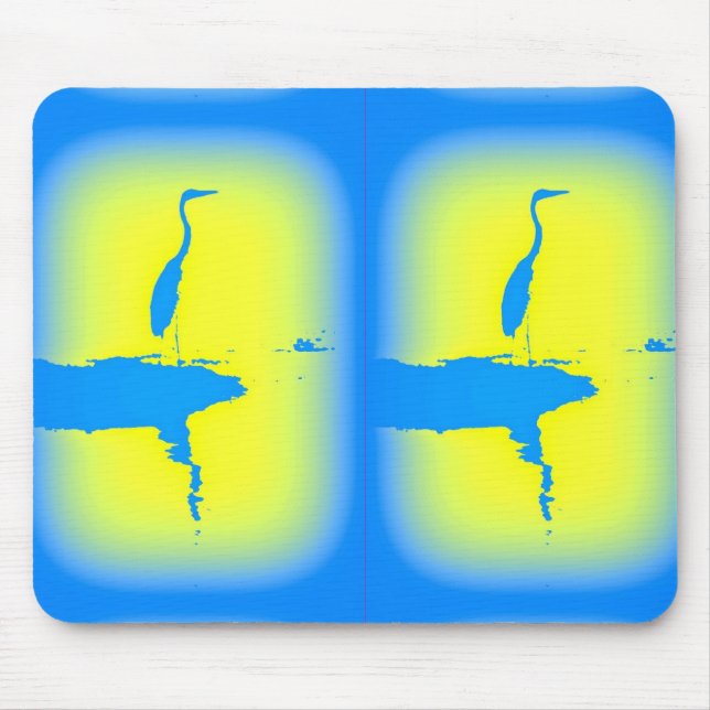 blue heron mouse pad (Front)