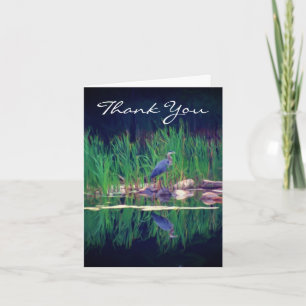 Blue Heron Nature Art Thank You Card