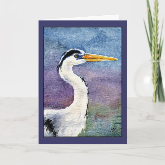 Blue Heron note card or greeting card (Front)