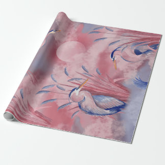 Blue Heron - pink Wrapping Paper