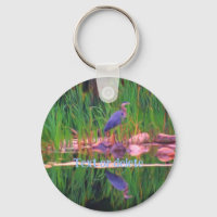 Blue Heron Reflection Nature Painting Personalised
