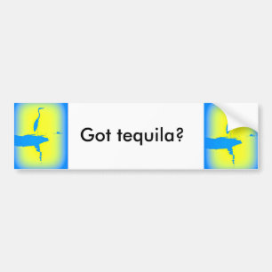 blue heron sunrise "got tequila?" bumper sticker