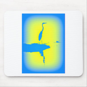 blue heron sunrise mouse pad
