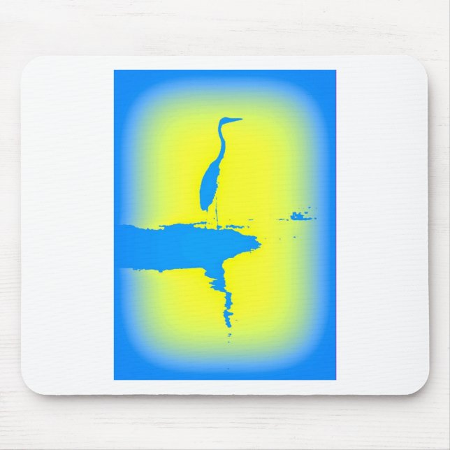 blue heron sunrise mouse pad (Front)
