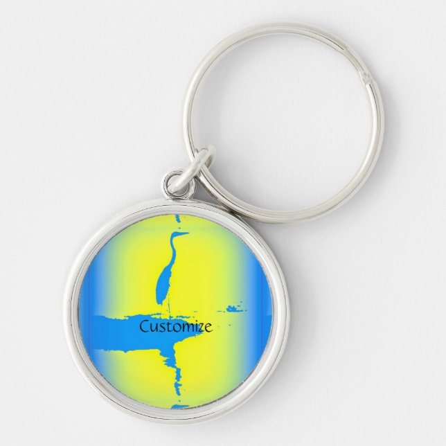 Blue heron sunrise Thunder_Cove Key Ring (Front)