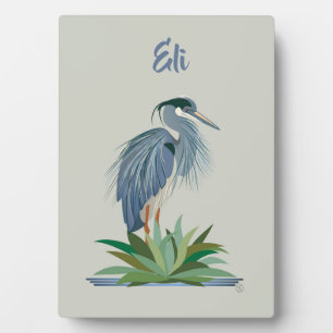 Blue Heron Tabletop Plaque with Easel