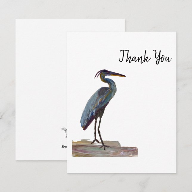Blue Heron Thank You  Card (Front/Back)